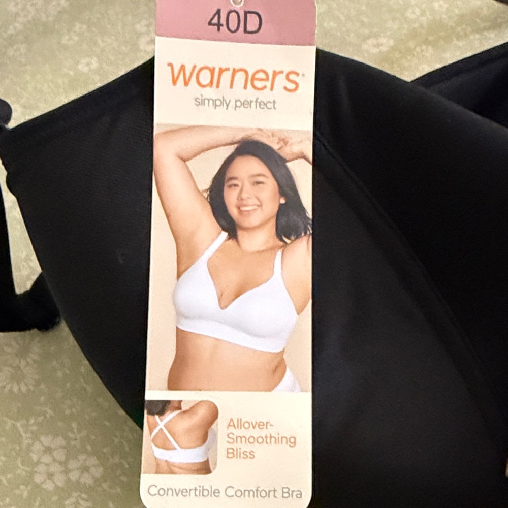 Warner's Simply Perfect Black Women's Bra - Picture 4 of 5